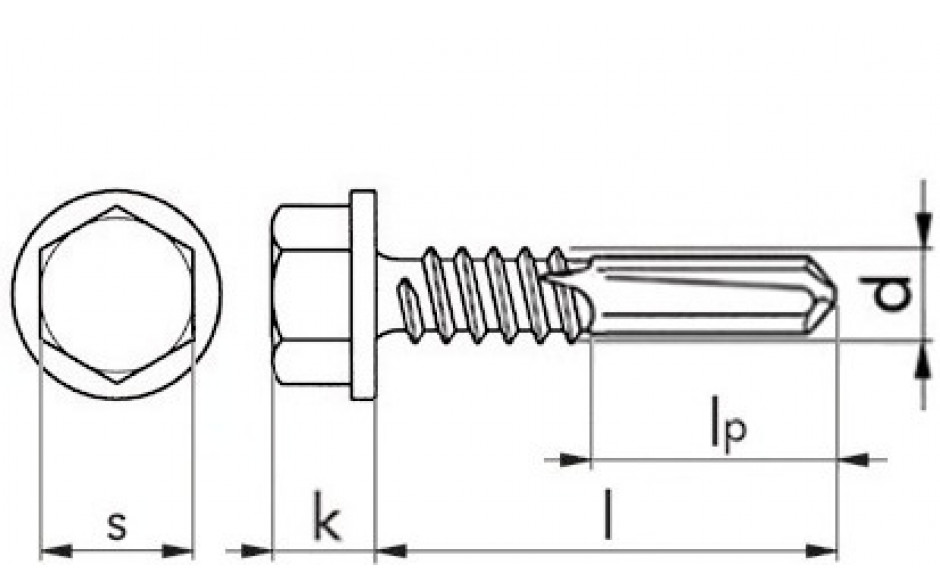 Bohrschraube Sechskantkopf DIN 7504K - A2 - 5,5 X 16