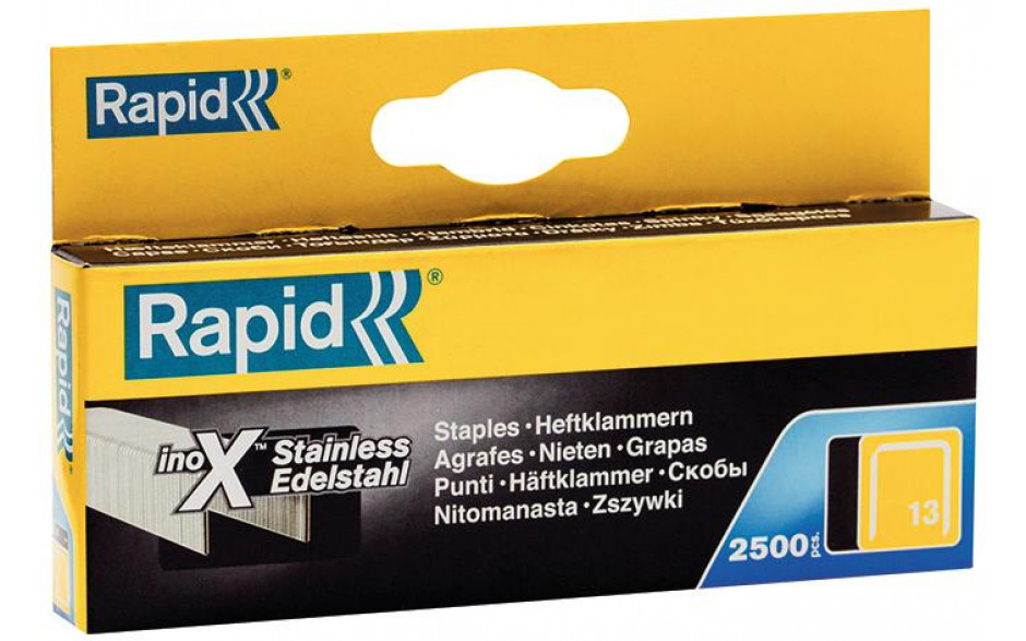 Rapid Heftklammer, Inox, Typ 13, 8mm 2500 Stück per Pack