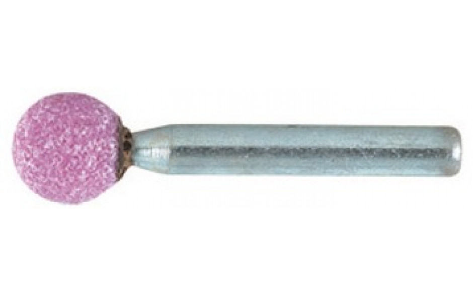 Kugelschleifstift Durchmesser 13 mm Schaft 6 mm Edelkorund rosa Korn 60