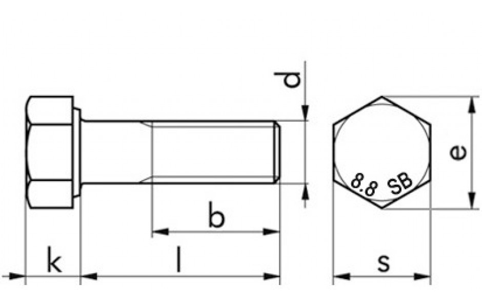 SB-Garnitur Sechskantschraube-Mutter EN 15048 - ISO 4014 - 8.8U/ISO 4032 - 8 - feuerverzinkt - M10 X 80 - CE