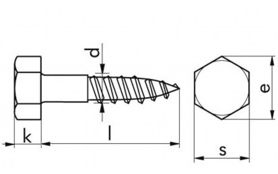 Sechskant-Holzschraube DIN 571 - Stahl - verzinkt blau - 6 X 35