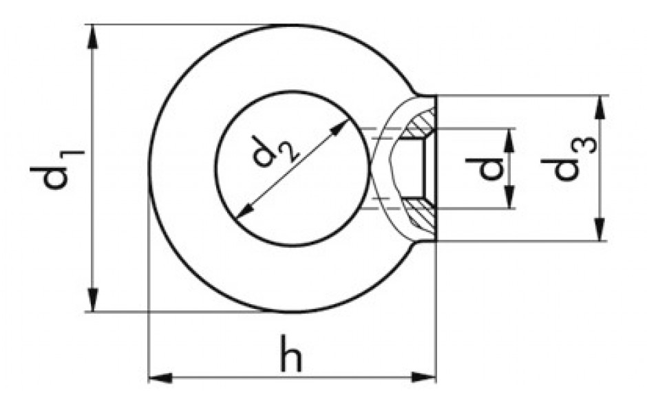 Ringmutter DIN 582 - C15E - blank - M27 - Tragfähigkeit 2100kg