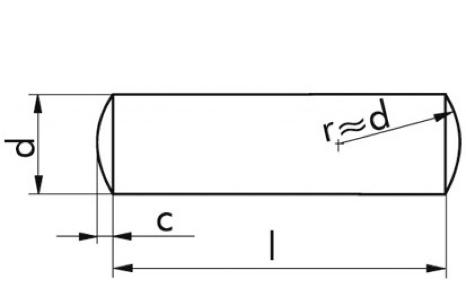 Zylinderstift DIN 7 - A4 - 8m6 X 45