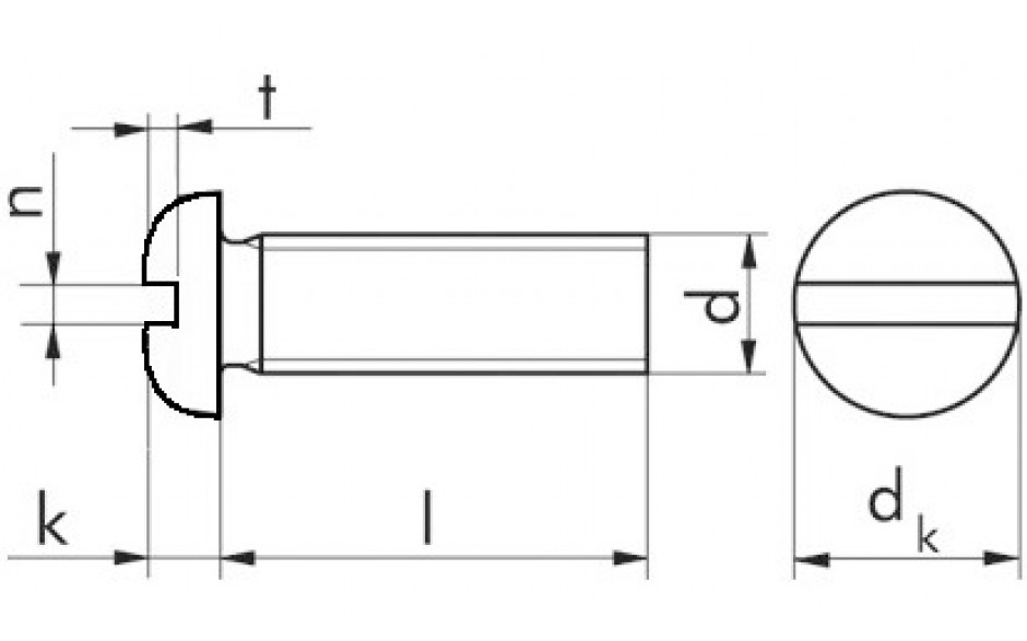 Flachkopfschraube DIN 85 - Messing - blank - M3 X 12