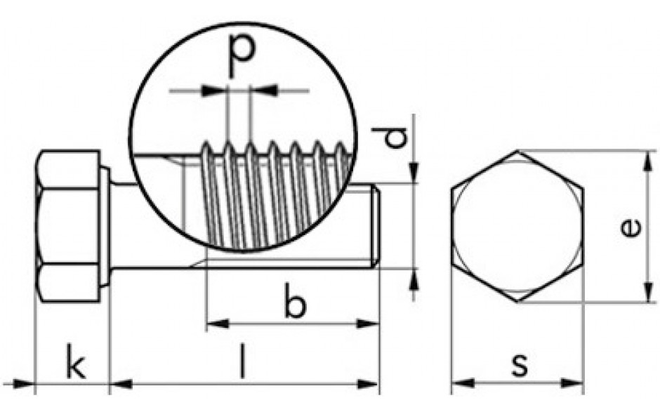 Sechskantschraube DIN 960 - 8.8 - Zinklamelle silber+Topcoat - M16 X 1,5 X 150