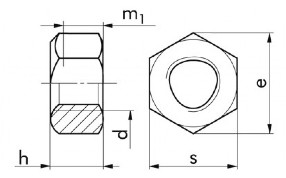 Sechskantmutter mit Klemmteil DIN 980V - 10 - Zinklamelle silber - M24
