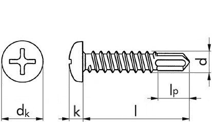 Bohrschraube Linsenkopf DIN 7504N - A2 - 4,2 X 19 - PH