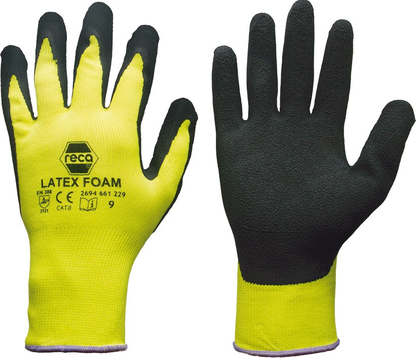 RECA Handschuh Latex Foam, Gelb, Gr. 10