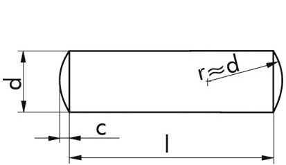 Zylinderstift DIN 7 - A4 - 8m6 X 36