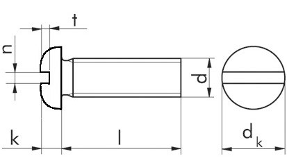 Flachkopfschraube DIN 85 - Messing - blank - M3 X 12