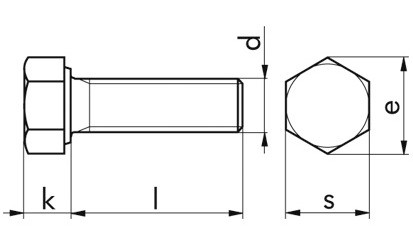 Sechskantschraube ISO 4017 - 8.8 - Zinklamelle silber+Topcoat - M10 X 70