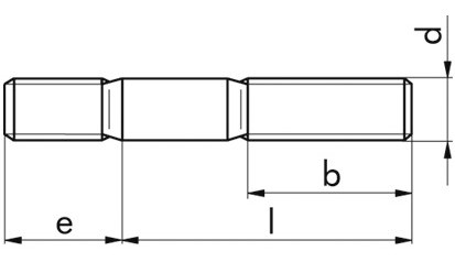 Stiftschraube DIN 938 - 5.8 - blank - M6 X 30