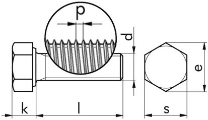 Sechskantschraube DIN 961 - 10.9 - blank - M10 X 1,25 X 30