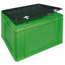RECA skladišna kutija, zelena s crnim poklopcem, 400 x 300 x 280 mm